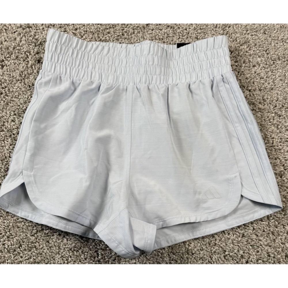NEW Adidas Womens Pacer Short‎ Regular Fit High Rise 3" Inseam Halo Blue XS Read